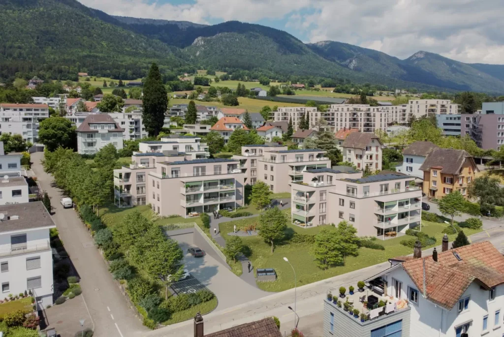 Vogelperspektive, Neubau, Wohnungen, Mieter Standard